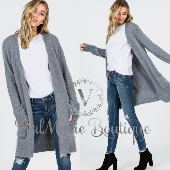 ValMarie Sweaters - LAST 1- Mohair Fuzzy Soft Open Cardigan